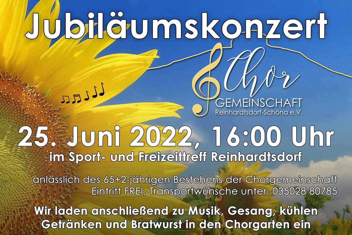 Chorgemeinschaft Reinhardtsdorf-Schöna e.V. - Jubiläumskonzert